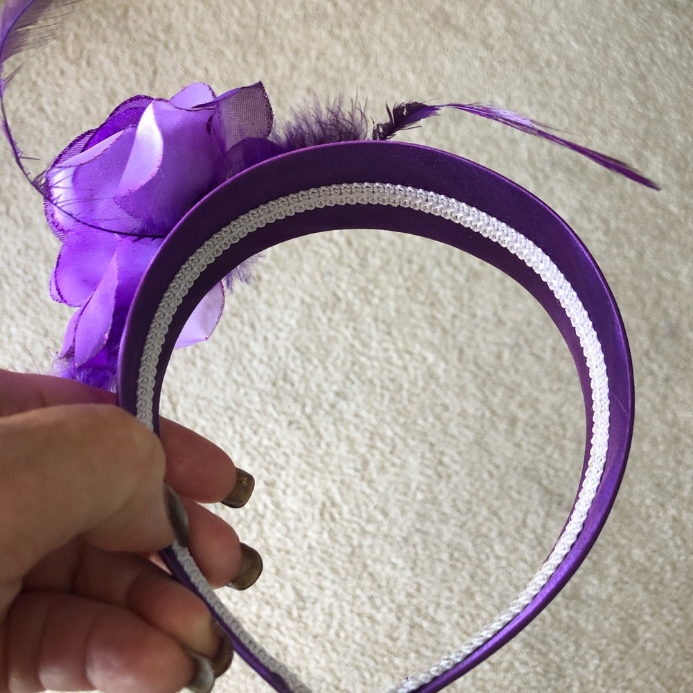 Purple flower headband - Picture 4 of 4